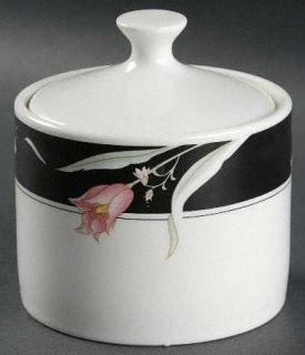 China Pearl Serena (White Background) Sugar Bowl & Lid, Fine China Dinnerware  