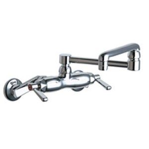 Chicago Faucets 445 DJ13ABCP Universal 2 Handle Kitchen Faucet in Chrome with 13