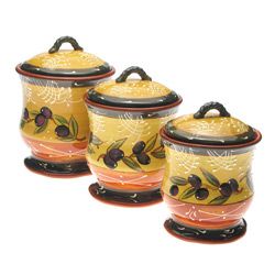 Certified International French Olives Canister Set (pack Of 3)