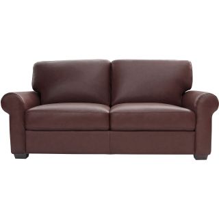 Leather Possibilities Roll Arm 72 Sofa, Chocolate (Brown)
