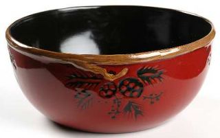  Alpine Red 9 Round Serving Bowl, Fine China Dinnerware   All Red,Brown