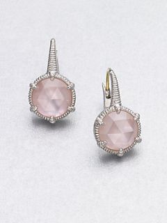 Judith Ripka Mother of Pearl Pink Crystal Doublet Earrings   Pink