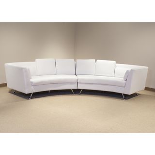 Lily White Curved Sectional Sofa