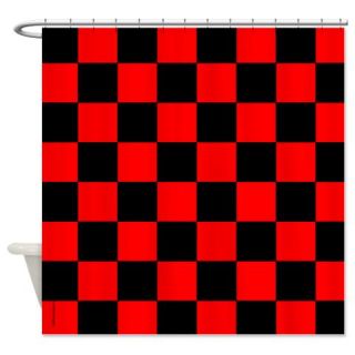  Red and Black Checker Board Shower Curtain  Use code FREECART at Checkout