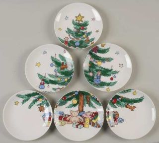 Nikko Happy Holidays Set of 6 Motif Tapas Plates, Fine China Dinnerware   Christ