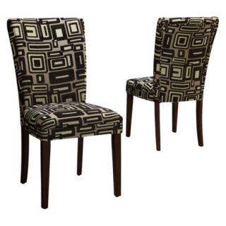 Dining Chair Dolce Print Chair   Black/Brown (Set of 2)