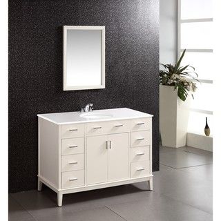 Oxford White 48 inch Bath Vanity With 2 Doors And White Quartz Marble Top