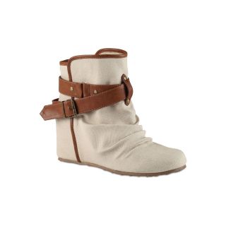 CALL IT SPRING Call It Spring Milada Scrunch Wedge Booties,   Natural, Womens