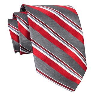 Stafford Country Stripe Silk Tie, Red, Mens