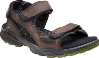 Mens ECCO Chiappo   Coffee Yak Antelope/Black Textile Sandals