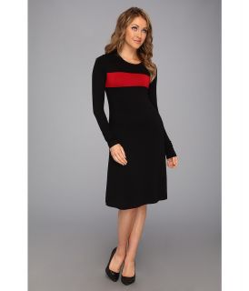 Karen Kane Single Stripe A Line Dress Womens Dress (Black)