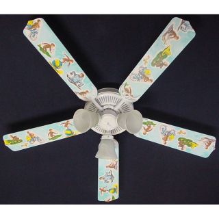 Ceiling Fan Designers Curious George Monkey Indoor Ceiling Fan Multicolor  