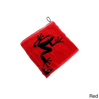 Frogger Amphibian Golf Towel (Black, blue, redDimensions 8 inches long x 4 inches wide x 0.5 inches highWeight 0.25 poundsHang dry instructions Hang wet on the exterior to dryCare instructions Detach carabineer before laundering, washer/dryer safe )