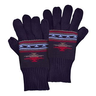 MUK LUKS Gloves with Texting Thumb and Finger, Navy, Mens