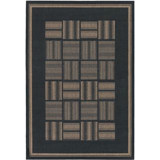 Recife Bistro Black/ Cocoa Rug (76 X 109) (BlackSecondary colors CocoaPattern BorderTip We recommend the use of a non skid pad to keep the rug in place on smooth surfaces.All rug sizes are approximate. Due to the difference of monitor colors, some rug 