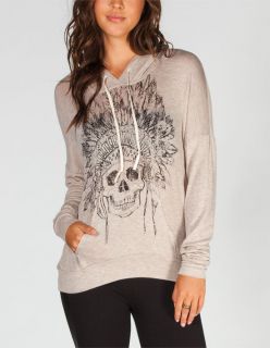 Live Free Womens Hi Low Hoodie Oatmeal In Sizes Large, Small, X Small