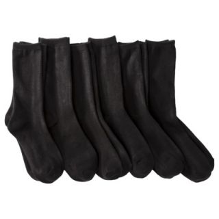 Merona Womens 6 Pack Crew Socks   Black One Size Fits Most