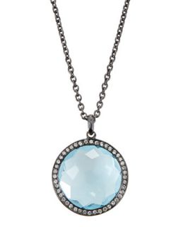 Wicked Blue Topaz/Diamond Lollipop Necklace
