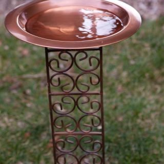 Minuteman/Achla Designs Classic Copper Bird Bath Bowl with Jalousie Stake