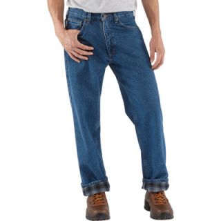 Carhartt Relaxed Fit Flannel Lined Jeans   34in. Waist x 36in. Inseam, Dark