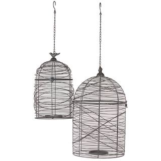 Urban Trends Collection Metal Bird Cages (set Of 2) (MetalSizes 16 inches high x 9.25 inches wide x 9.25 inches deep, 21 inches high x 12.5 inches wide x 12.5 inches deepUPC 877101601005For decorative purposes onlySet of 2)