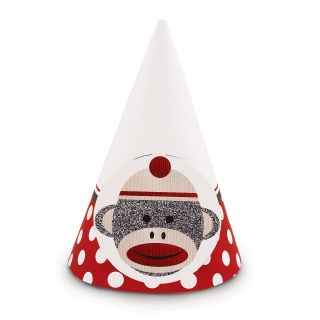 Sock Monkey Red Cone Hats