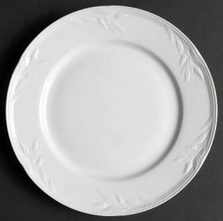 Studio Nova Whisper White Salad Plate, Fine China Dinnerware   All White, Emboss