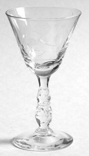 Nancy Prentiss Enchanting Orchid Wine Glass   Stem #W2, Cut Swirl & Dot Design