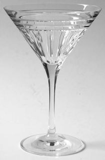 Reed & Barton Crystal Tempo Martini Glass   Clear,Deep Vertical Cuts Under Rings