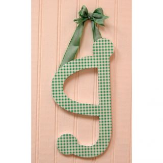My Baby Sam Sage Gingham Lettering (sage, whitePattern GinghamHanging letter is approximately 9 inches tall with ribbonMaterials MDF wood, ribbonDimensions 9 inches x 5 inches )