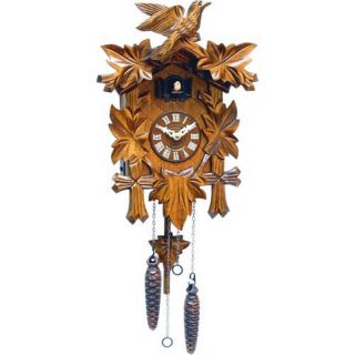 Alexander Taron Importer Alpine Style Carved Bird and Leaf Cuckoo Clock