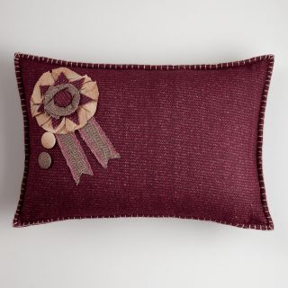 Flower Badge Wool Lumbar Pillow   World Market