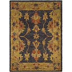 Hand knotted Heirloom Charcoal Jute Rug (3 X 5)