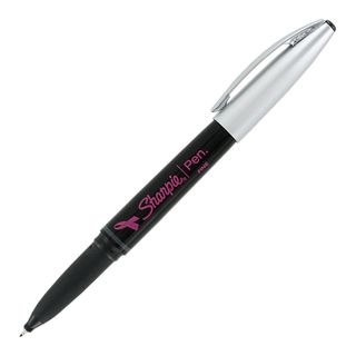 Sharpie Grip Pink Ribbon Porous Point Stick Pen (pack Of 12) (0.5 mmBarrel Colors Black / Pink / SilverGrip Type Soft RubberPocket Clip YesPack of 12 )