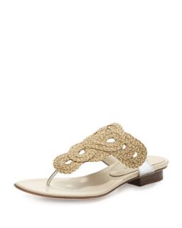 Yanna Braided Thong Sandal, Natural Frost