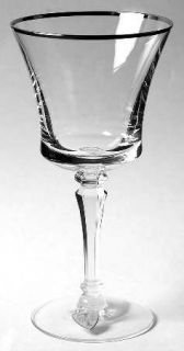 Tiffin Franciscan Riviera Water Goblet   Stem #17687         Platinum Trim