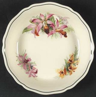 Royal Doulton Orchid Coupe Soup Bowl, Fine China Dinnerware   Cream Background,P