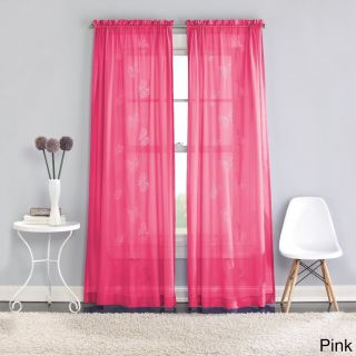 Butterfly Lazer Sheer Curtain Panel Pair