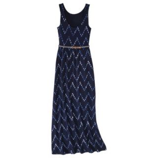 Merona Womens Maxi Dress w/Belt   Navy Chest   XL