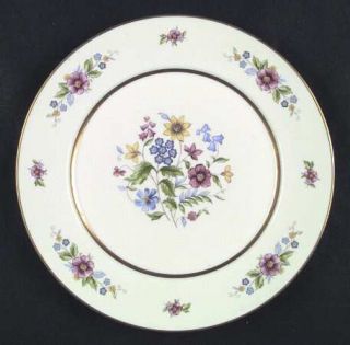Warwick Maytime Dinner Plate, Fine China Dinnerware   Inner Gold Band     Floral