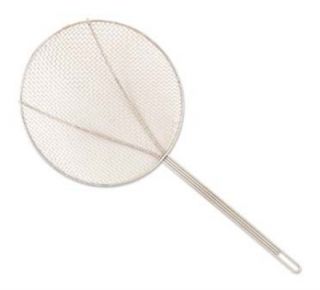 Browne Foodservice 12 in Round Square Mesh Skimmer w/ Long Hooked Handle
