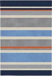 Hand Tufted Grasse Stripe Rug (410 X 7) (Blue/grey/orange/black/ivory Pattern Stripe Tip We recommend the use of a non skid pad to keep the rug in place on smooth surfaces.All rug sizes are approximate. Due to the difference of monitor colors,some rug c
