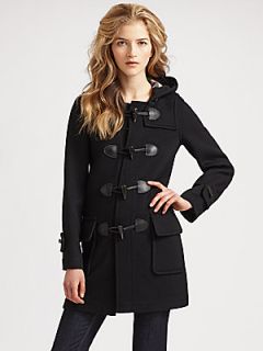 Burberry Brit Wool Duffle Coat   Black