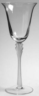 Mikasa Deco (White Frosted Stem) Water Goblet   26310,White Frosted Stem,Clear B