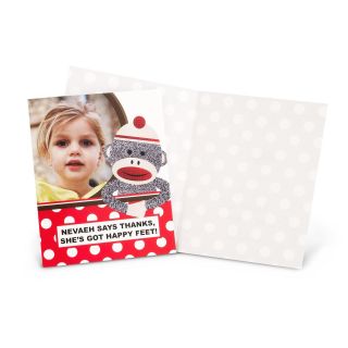 Sock Monkey Red   Personalized Thank You Notes
