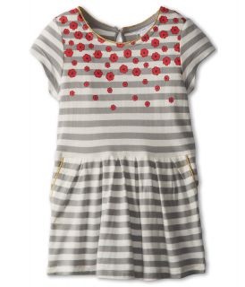 Little Marc Jacobs Striped Jersey Dress With Floral Print Girls Dress (Multi)