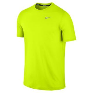 Nike Dri FIT Touch Tailwind Short Sleeve Crew Mens Running Shirt   Volt
