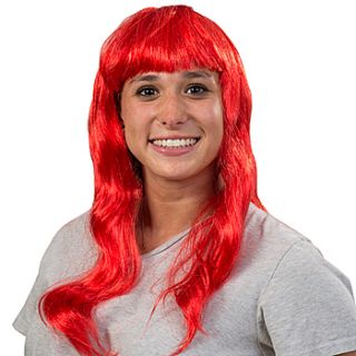 Red School Color Long Wig