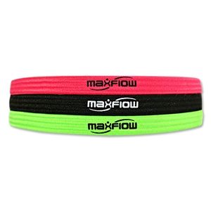hidden MaxFlow Cross Grip 3 Pack Headbands (Pink/Green/Black)