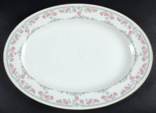 Franciscan Stanfield 14 Oval Serving Platter, Fine China Dinnerware   Bone, Pin